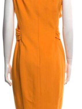 Akris Punto Sleeveless Orange Midi Sheath Dress